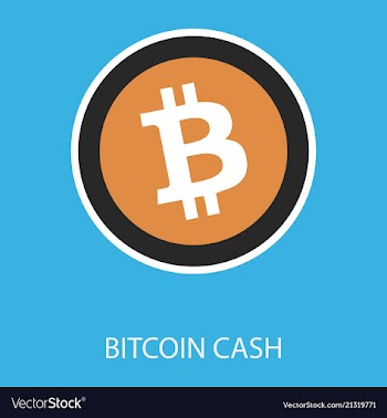 Bitcoin cash icon cryptocurrency with huge market vector image