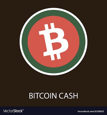 Bitcoin cash icon cryptocurrency with huge market vector image