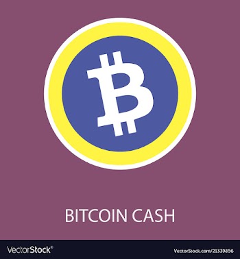 Bitcoin cash icon cryptocurrency with huge market vector image