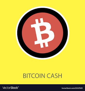 Bitcoin cash icon cryptocurrency with huge market vector image
