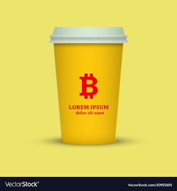 Bitcoin coffee vector image
