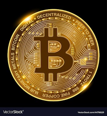 bitcoin isolated on black background