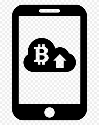 Bitcoin On Cloud With Up Arrow On Mobile Phone Screen - Bitcoin On Cloud With Up Arrow On Mobile Phone Screen
