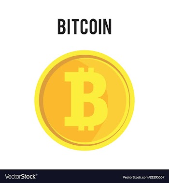Bitcoin physical bit coin digital currency vector image
