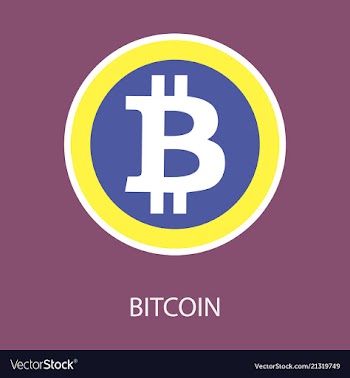 Bitcoin physical bit coin digital currency vector image