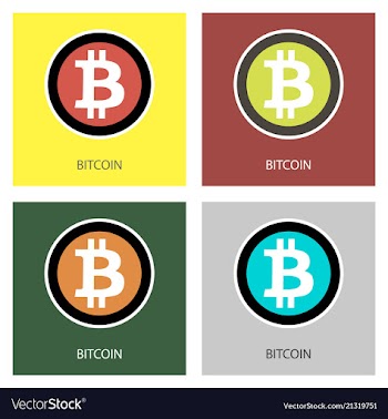 Bitcoin physical bit coin digital currency vector image