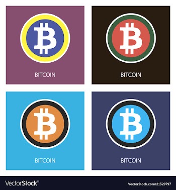 Bitcoin physical bit coin digital currency vector image