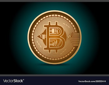 Bitcoin shape scene business concepts vector image