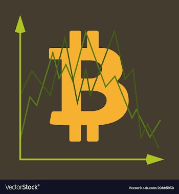 Bitcoin sign icon for internet money crypto vector image