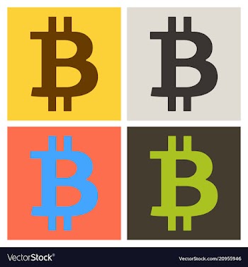 Bitcoin sign icon for internet money crypto vector image