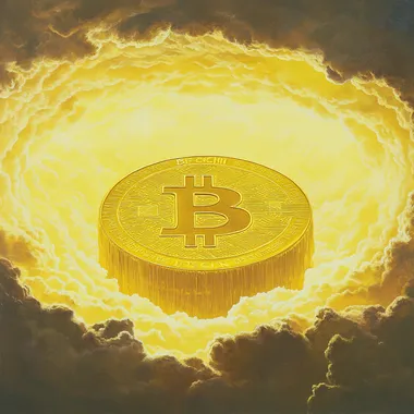 Bitcoin Symbol Surrounded by Digital Encryption Bitcoin Symbol Surrounded by Digital Encryption