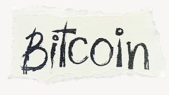 Bitcoin word sticker, ripped paper | Free PSD - rawpixel