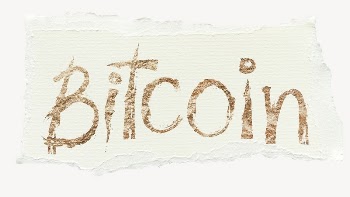 Bitcoin word sticker, ripped paper | Free PSD - rawpixel