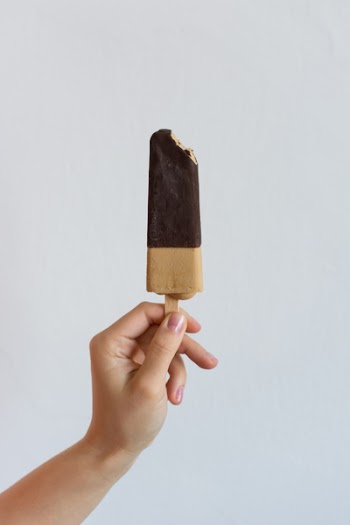Bitten chocolate popsicle 