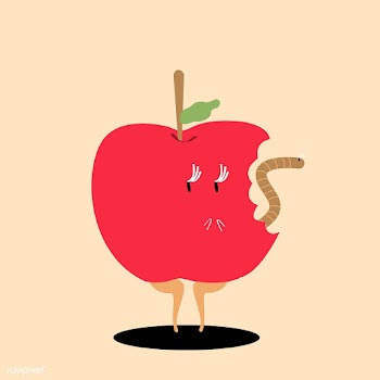 Bitten red apple cartoon character vector | Free stock vector - 538590