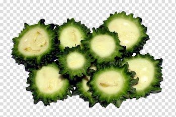 Bitter melon Leaf vegetable Fruit, Bitter Gourd Sliced transparent background PNG clipart
