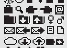 Black 8 Bit Vector Icons