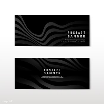 Black abstract banner design vectors | Free stock vector - 538202