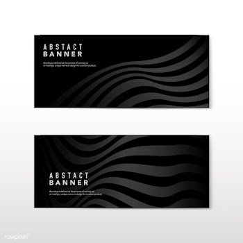 Black abstract banner design vectors | Free stock vector - 538203