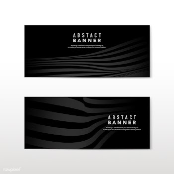 Black abstract banner design vectors | Free stock vector - 538206