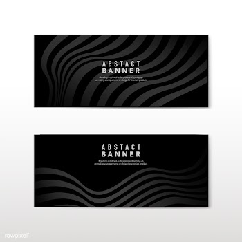 Black abstract banner design vectors | Free stock vector - 538238