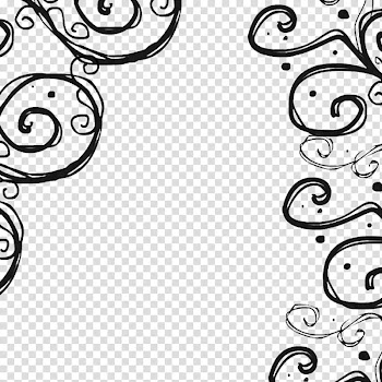 Black abstract line art transparent background PNG clipart