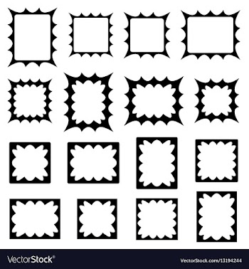 Black abstract shape frame design set vector image