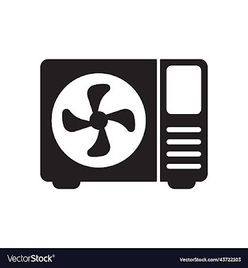 black ac outdoor solid icon