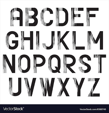 Black Alphabet Set vector image
