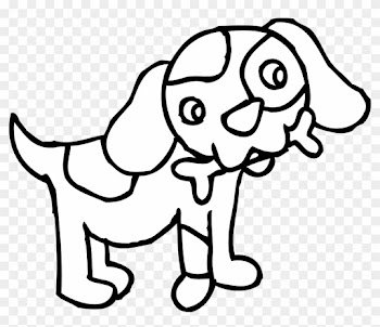 Black &amp; White Clipart Pet - Cartoon Dog To Colour