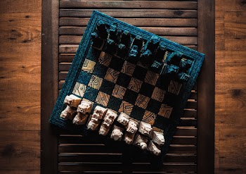 Black and Beige Chessboard Set