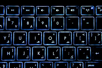 Black and Blue Backlit Computer Keyboard
