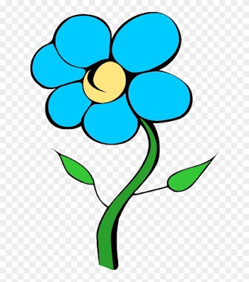 Black And Blue Flower Clipart Clip Art Library - Single Flower With Stem Clipart