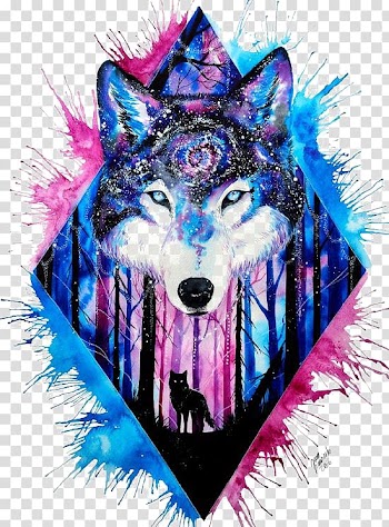 Black and blue wolf illustration, Wolf Avatar transparent background PNG clipart