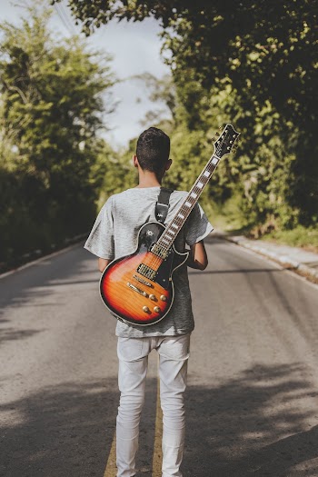 Black and Brown Electric Guitar