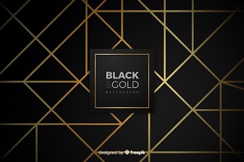 Black and gold background Free Vector