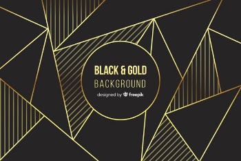 Black and gold background Free Vector
