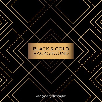 Black and gold background Free Vector
