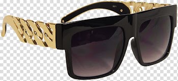 Black and gold-colored framed Wayfarer-style sunglasses illustration, Goggles Sunglasses Ray-Ban, Male Sunglasses Thug Life transparent background PNG clipart