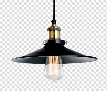 Black and gold pendant lamp illustration, Pendant light Lighting Light fixture, Lamp transparent background PNG clipart