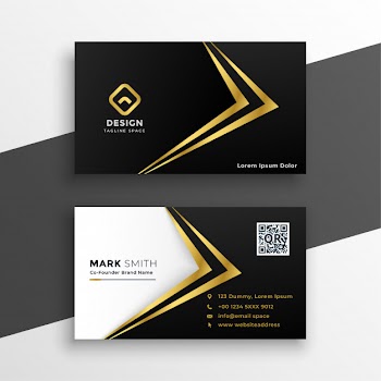 Black and gold premium luxury business card Free Vector