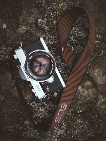 black and gray Canon camera