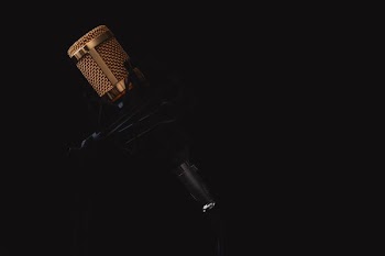 black and gray condenser microphone