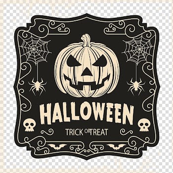 Black and gray Halloween poster, Halloween costume Trick-or-treating T-shirt, Hand-painted background Halloween transparent background PNG clipart
