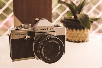 Black and Gray Minolta Camera