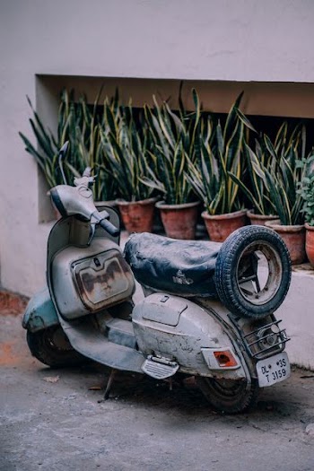 black and gray motor scooter