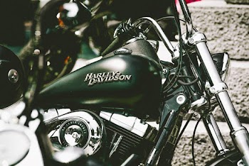 Black and Green Cruiser Motorcycle