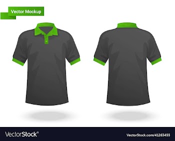 black and green polo shirt mockup design