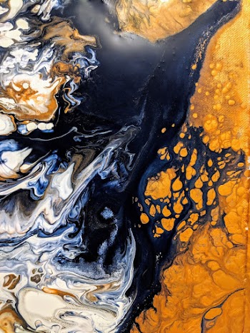 Black and Grey Abstract Painting