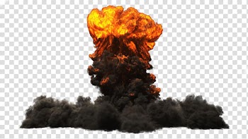 Black and orange fire explosion, Heat Explosion Explosive material, Mushroom cloud explosion transparent background PNG clipart